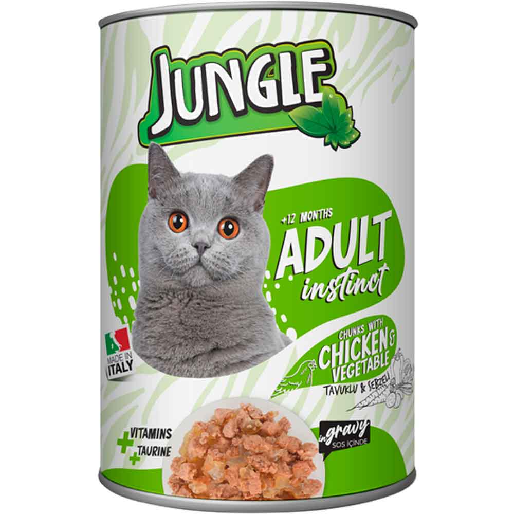 Jungle Kedi Konservesi Tavuklu Sebzeli 415 GR